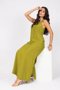 Vestido longo em viscose com alças