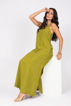 Vestido longo em viscose com alças