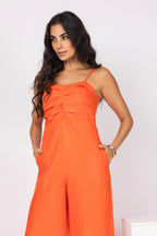Macacão linho wide leg