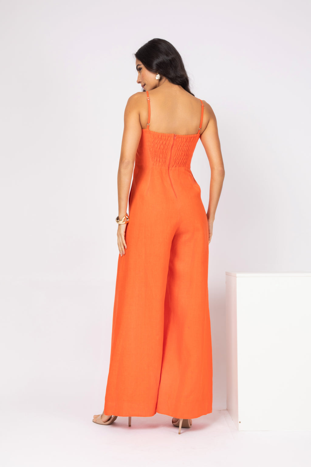 Macacão linho wide leg
