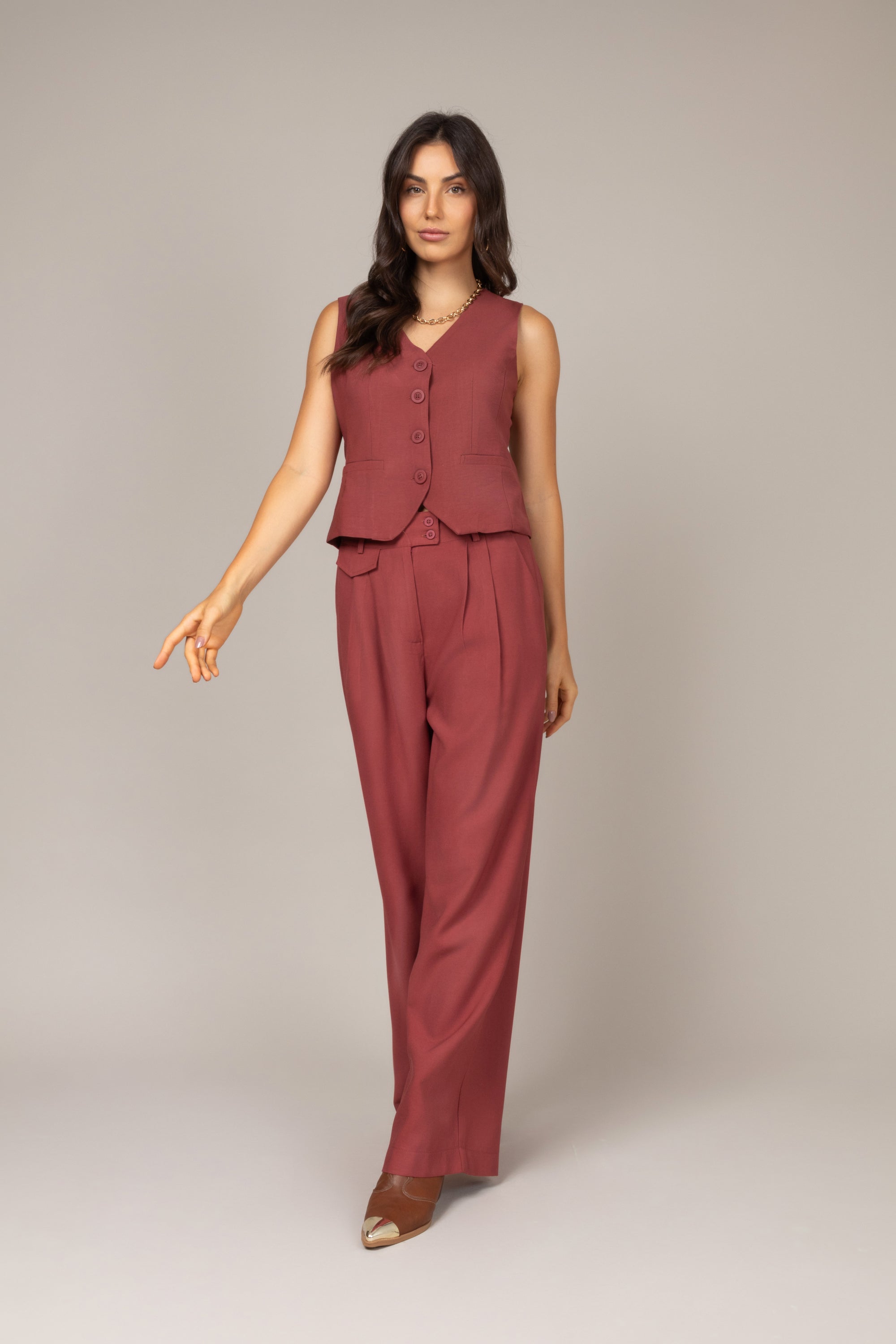 Calça pantalona alfaiataria