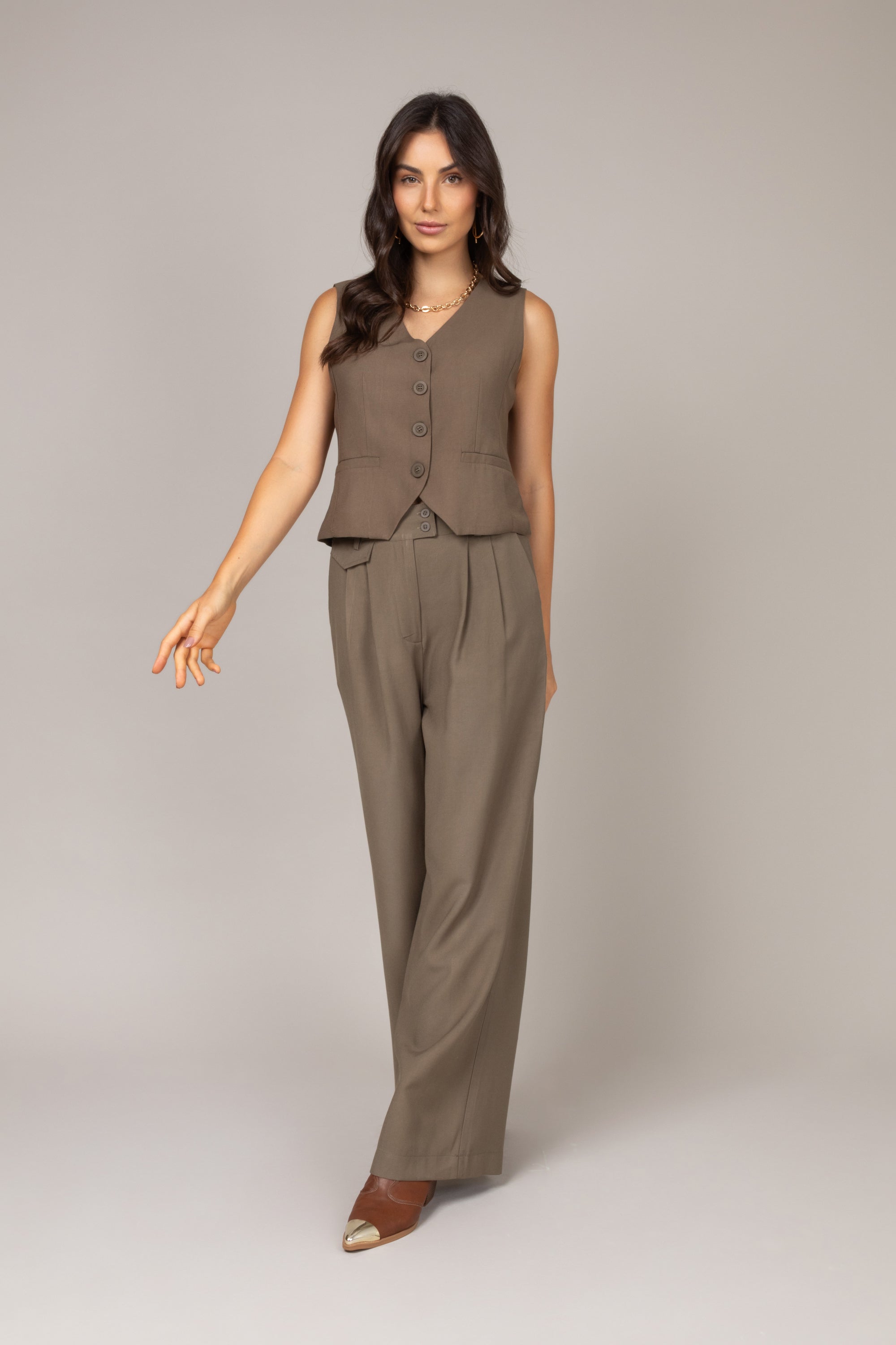 Calça pantalona alfaiataria