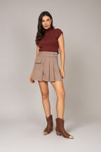 Blusa cashmere com pregas laterais