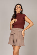 Blusa cashmere com pregas laterais