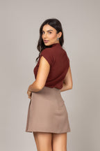 Blusa cashmere com pregas laterais