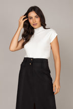 Blusa cashmere com pregas laterais
