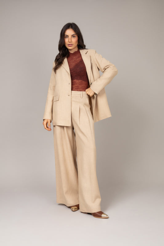 Calça pantalona de alfaiataria