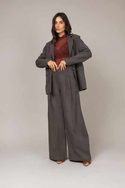 Calça pantalona de alfaiataria