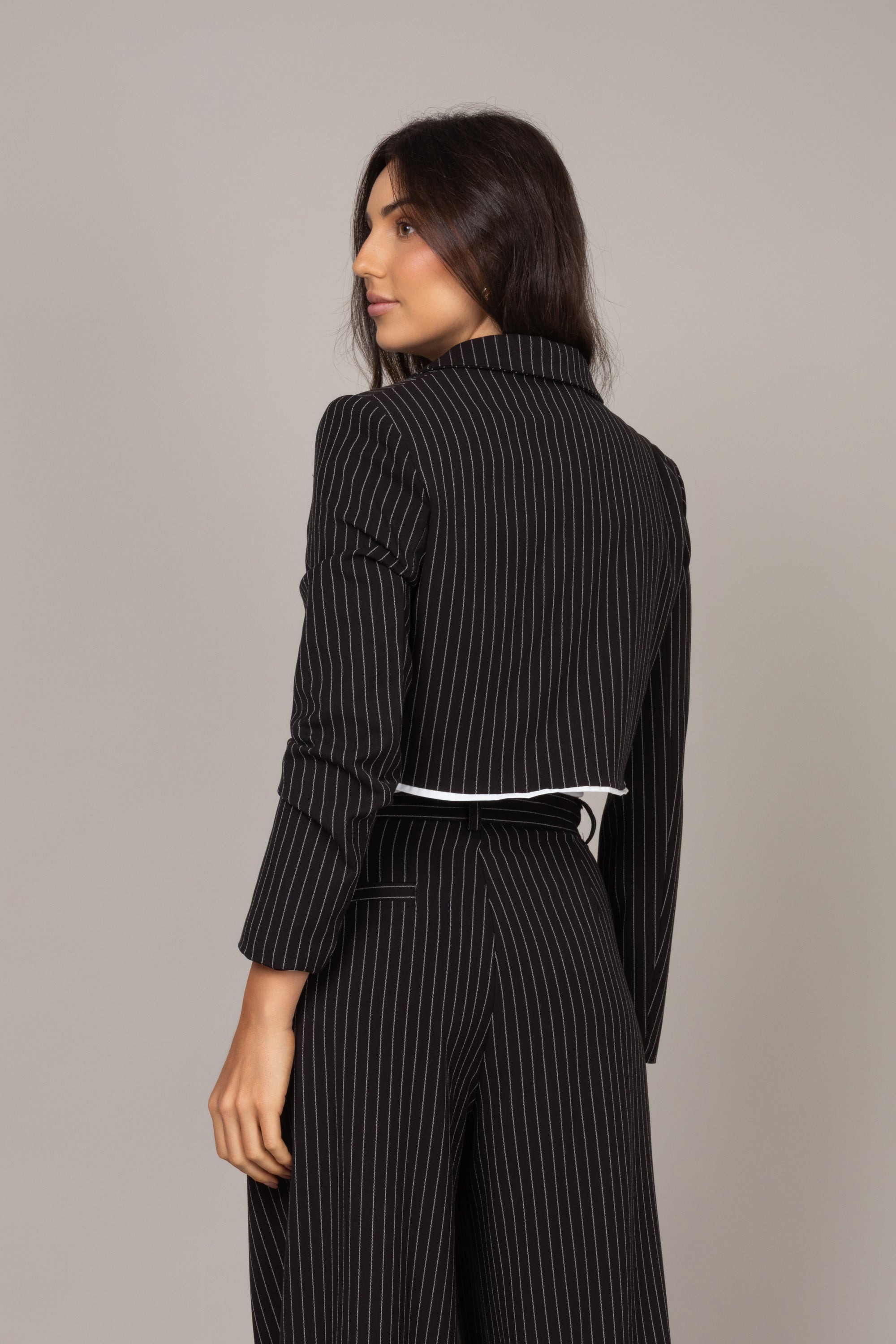 Blazer cropped de alfaiataria
