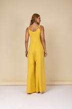 Macacão linho botões frontais