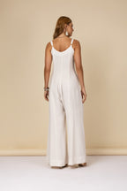 Macacão linho botões frontais