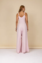 Macacão linho botões frontais