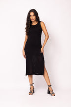 Vestido midi de alça em tricot