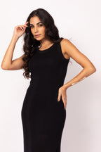 Vestido midi de alça em tricot