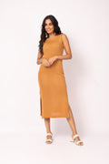 Vestido midi de alça em tricot