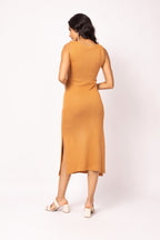 Vestido midi de alça em tricot