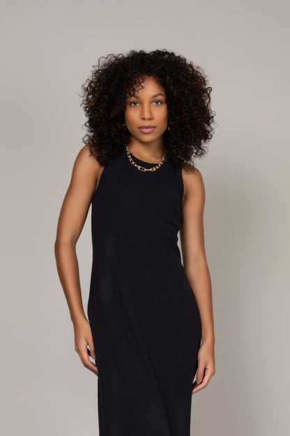 Vestido midi canelado