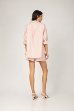 Conjunto listrado camisa e short com elástico