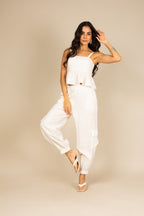 Conjunto calça e top peplum