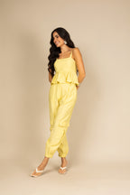 Conjunto calça e top peplum