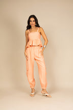 Conjunto calça e top peplum