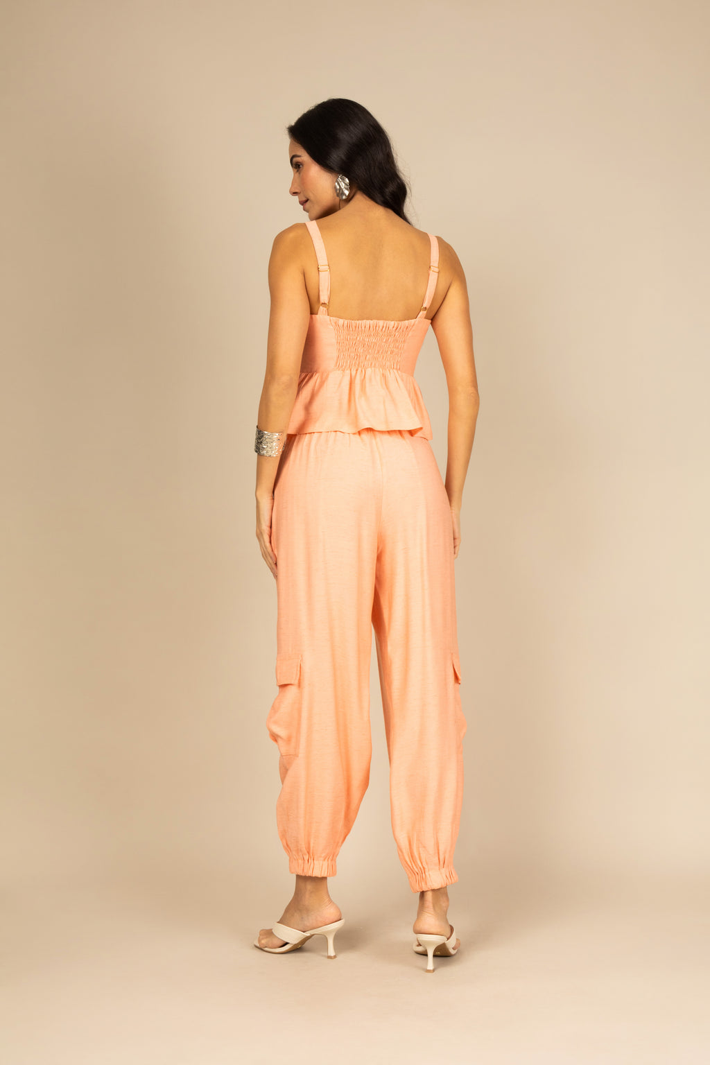 Conjunto calça e top peplum