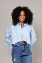 Camisa cropped oversized