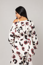 Jaqueta com capuz animal print