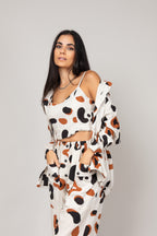 Jaqueta com capuz animal print