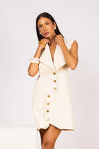 Vestido sarja off white