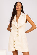 Vestido sarja off white