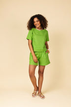 Conjunto linho com blusa e short