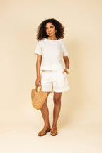 Conjunto linho com blusa e short