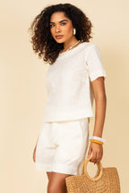 Conjunto linho com blusa e short