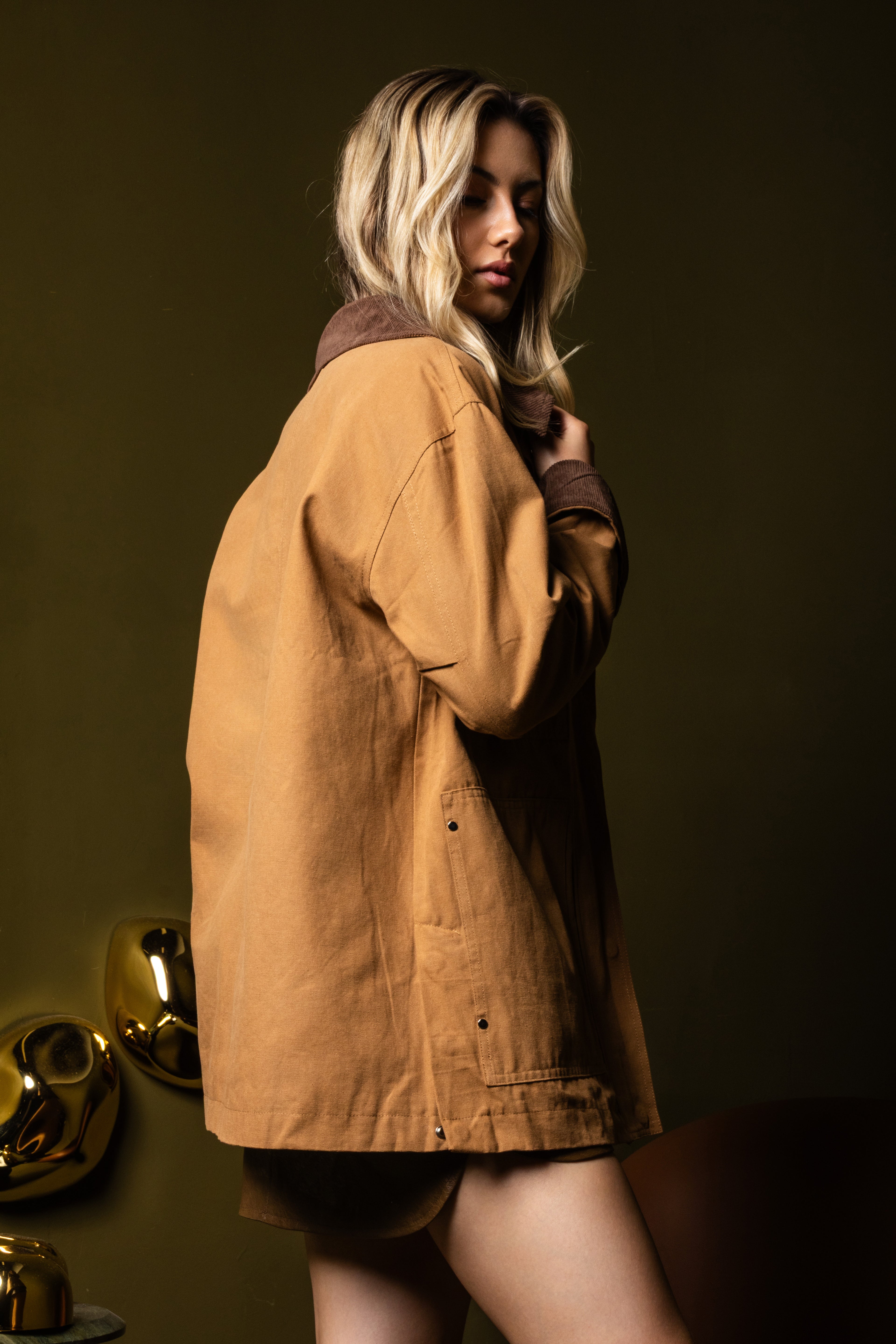 Casaco parka bicolor