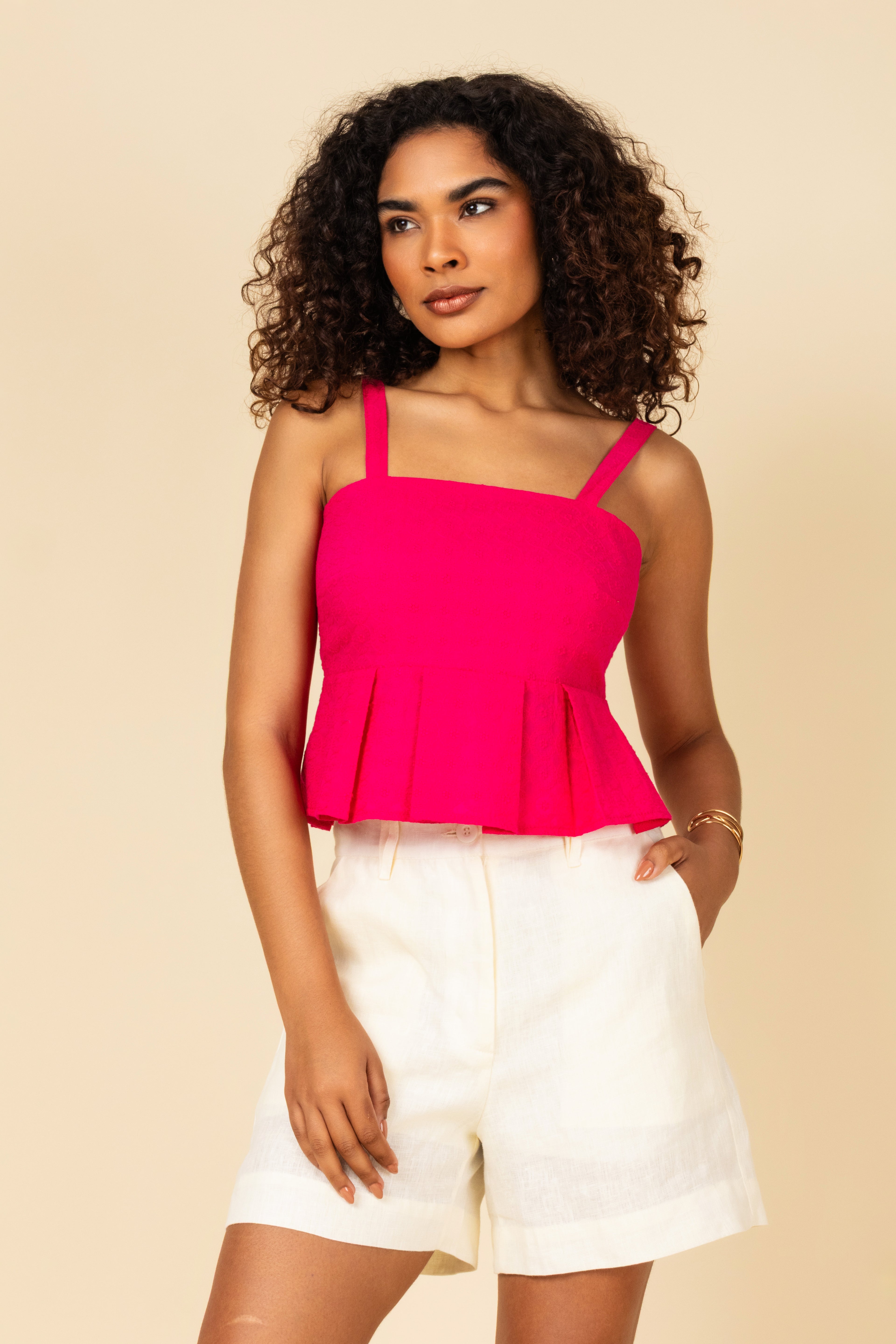 Cropped laise com babado