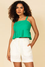 Cropped laise com babado