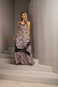Vestido longo animal print