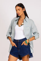shorts jeans com recortes