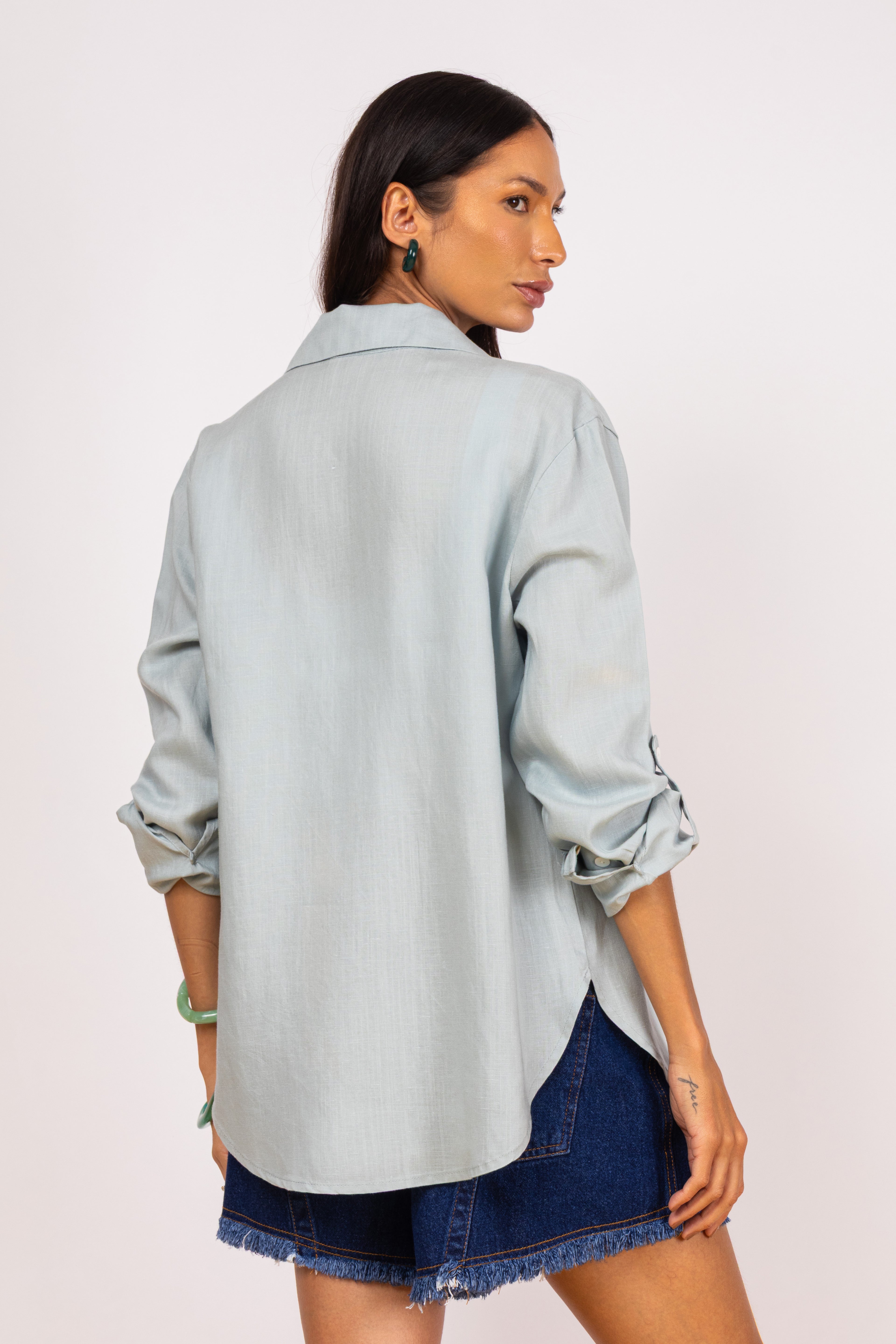 Camisa em linho candy color