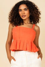 Cropped laise com babado