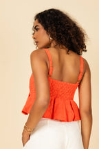 Cropped laise com babado