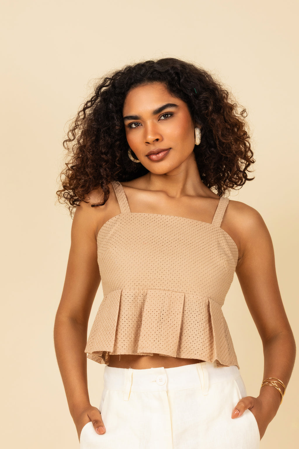 Cropped laise com babado