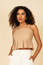 Cropped laise com babado