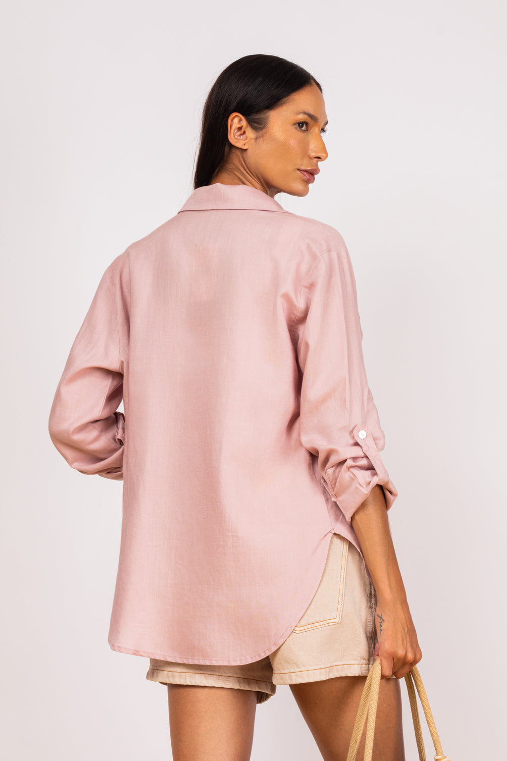 Camisa em linho candy color