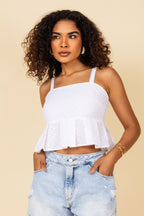 Cropped laise com babado