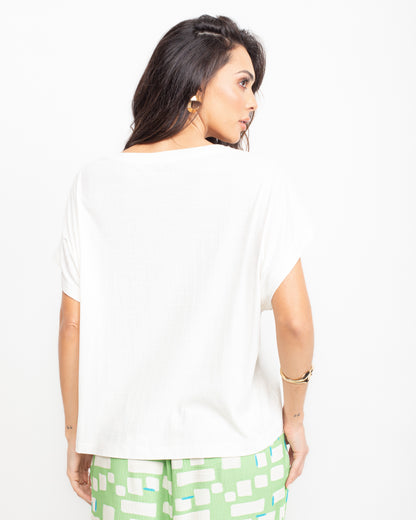 Blusa malha com recorte