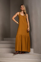 Vestido longo decote nadador