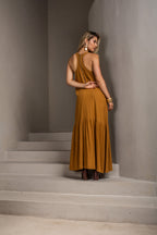 Vestido longo decote nadador