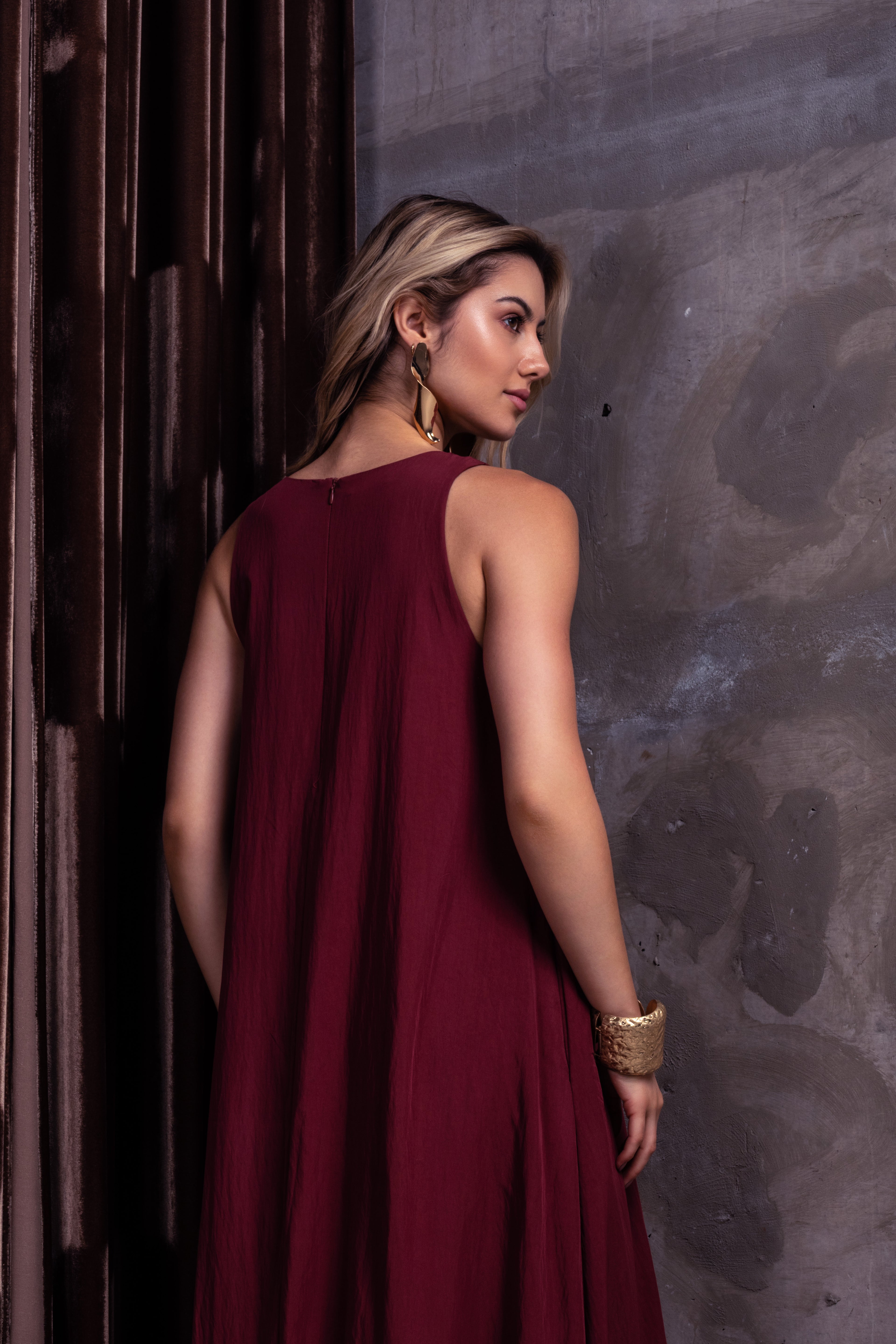 Vestido midi balonê